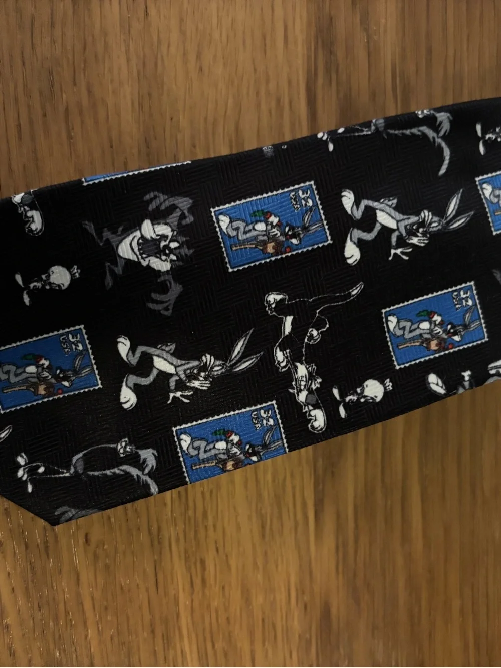 Looney Tuned Stamp Collection Vintage Necktie Bugs Bunny and Friends
